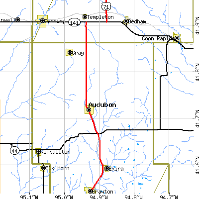 Zip code 50025 close-up map