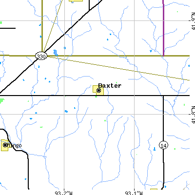 Zip code 50028 close-up map