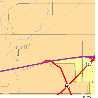 Zip code 50032 close-up map