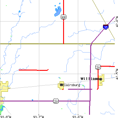 Zip code 50034 close-up map