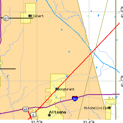 Zip code 50035 close-up map