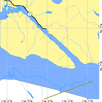 Zip code 99824 close-up map