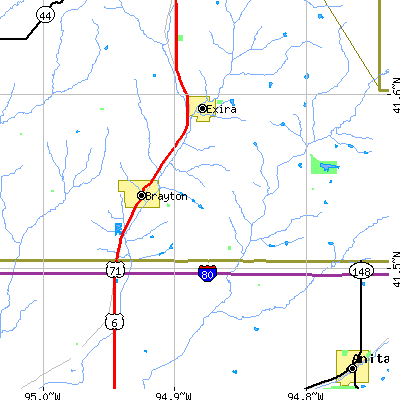 Zip code 50042 close-up map