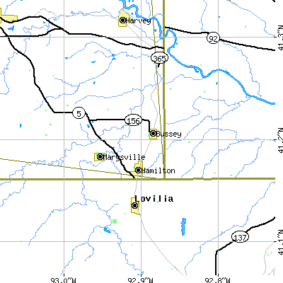 Zip code 50044 close-up map