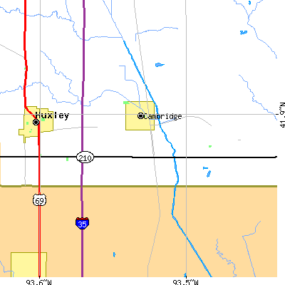 Zip code 50046 close-up map
