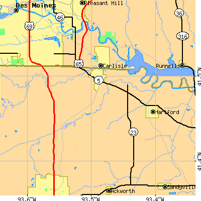 Zip code 50047 close-up map