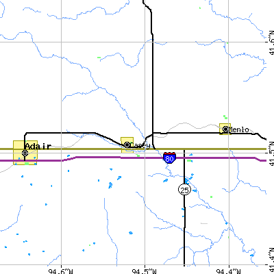 Zip code 50048 close-up map