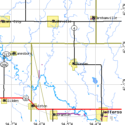 Zip code 50050 close-up map