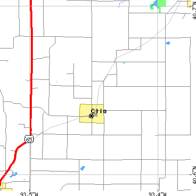 Zip code 50052 close-up map