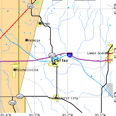 Zip code 50054 close-up map