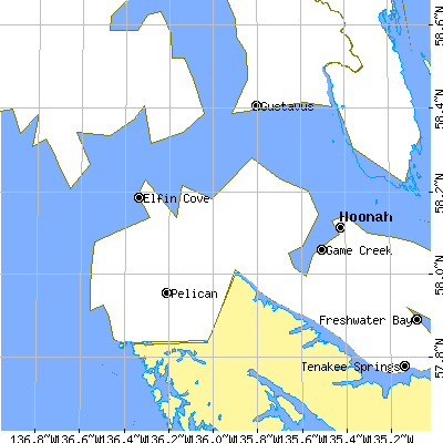 Zip code 99825 close-up map