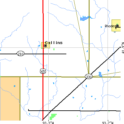 Zip code 50055 close-up map