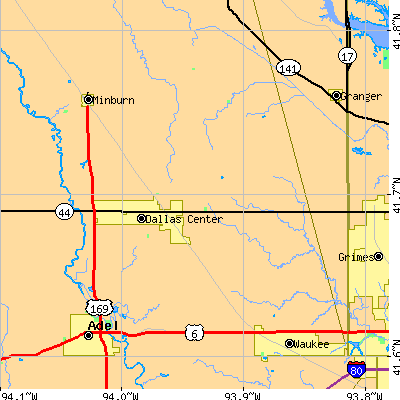 Zip code 50063 close-up map