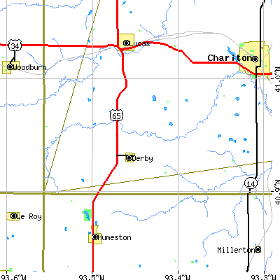 Zip code 50068 close-up map