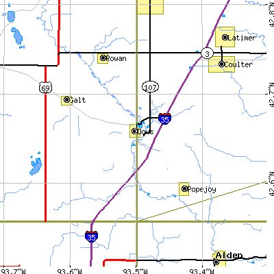 Zip code 50071 close-up map
