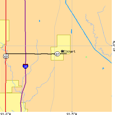 Zip code 50073 close-up map