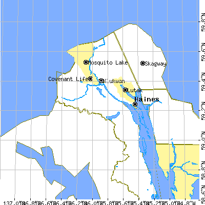 Zip code 99827 close-up map