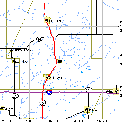 Zip code 50076 close-up map