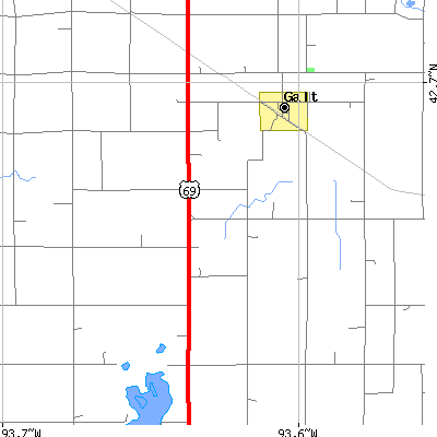 Zip code 50101 close-up map