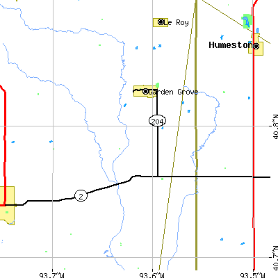 Zip code 50103 close-up map