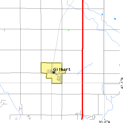 Zip code 50105 close-up map