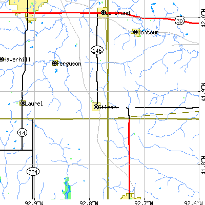 Zip code 50106 close-up map