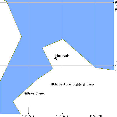 Zip code 99829 close-up map