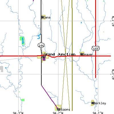 Zip code 50107 close-up map