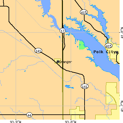 Zip code 50109 close-up map