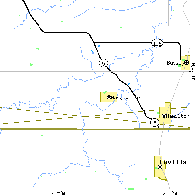 Zip code 50116 close-up map