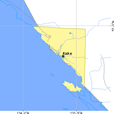 Zip code 99830 close-up map