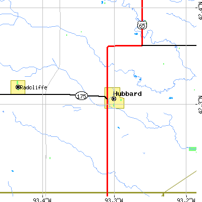 Zip code 50122 close-up map