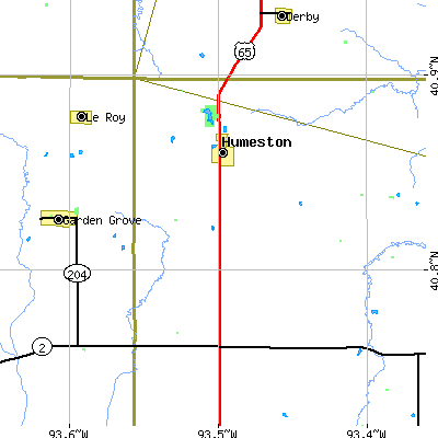 Zip code 50123 close-up map