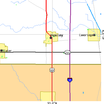 Zip code 50124 close-up map