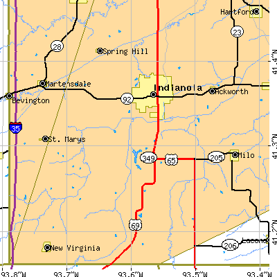 Zip code 50125 close-up map
