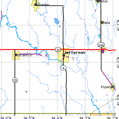 Zip code 50129 close-up map