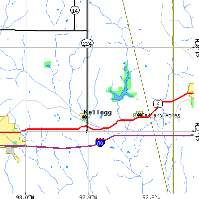 Zip code 50135 close-up map