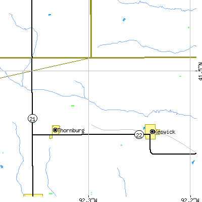 Zip code 50136 close-up map