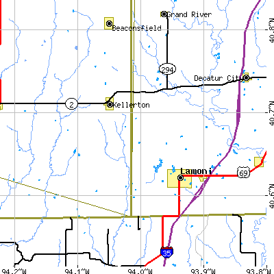Zip code 50140 close-up map