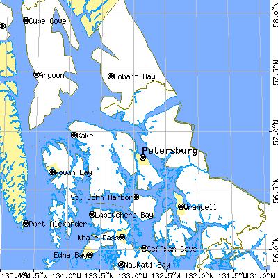 Zip code 99833 close-up map