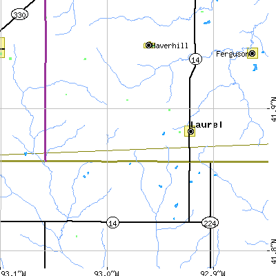 Zip code 50141 close-up map