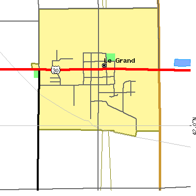 Zip code 50142 close-up map