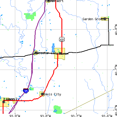 Zip code 50144 close-up map