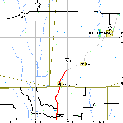 Zip code 50147 close-up map