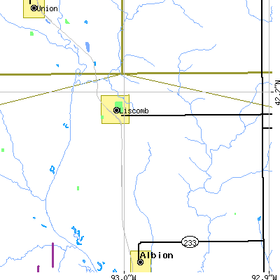 Zip code 50148 close-up map