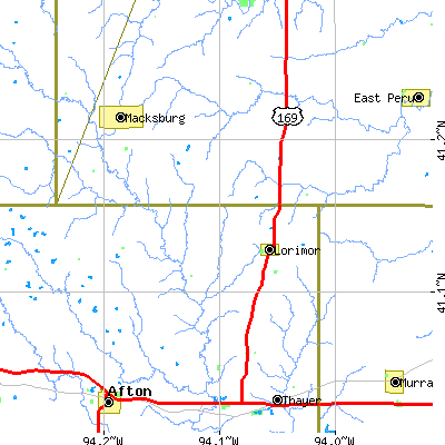 Zip code 50149 close-up map