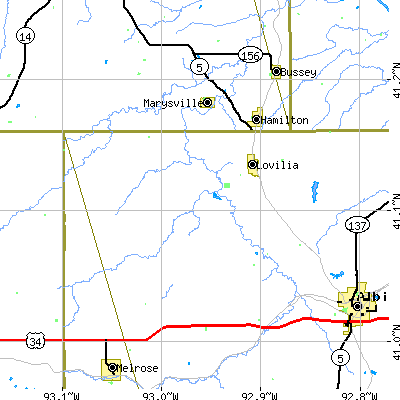 Zip code 50150 close-up map