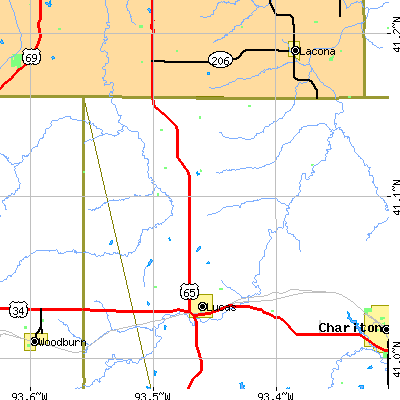 Zip code 50151 close-up map