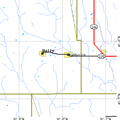 Zip code 50153 close-up map
