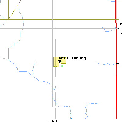 Zip code 50154 close-up map